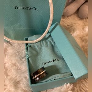 Tiffany & Co 1837 Titanium Unisex Ring Size 7
